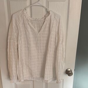 GAP Cream Blouse with Textured Design